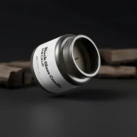 Black Glass Candle